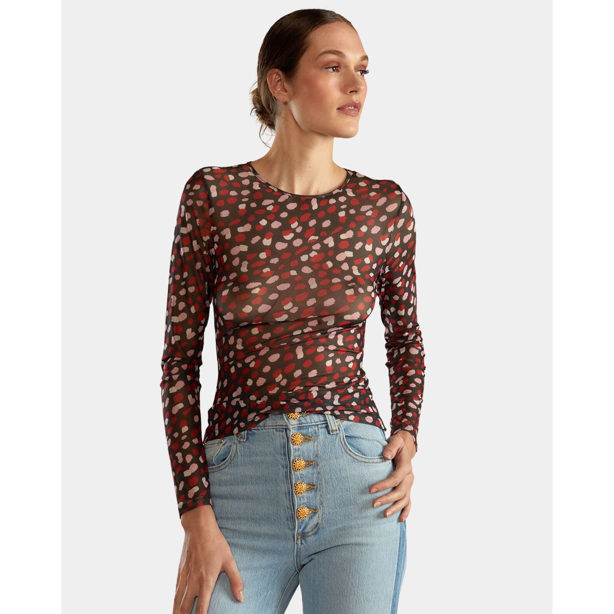 

Современный сетчатый топ Cynthia Rowley, цвет blrdpk