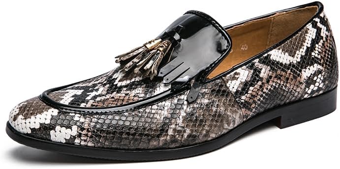 

Мужские кожаные туфли Senlongbao с узорчатой печатью, вечерние лоферы без шнурков, туфли, повседневные классические деловые туфли, домашние туфли, коричневый