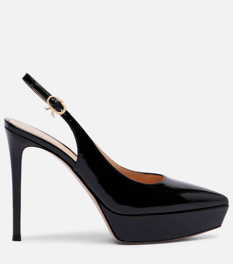 Туфли-лодочки Dasha 115 на платформе из лаковой кожи Gianvito Rossi, Black — фото 4