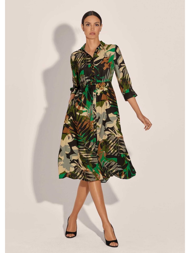 

MADELEINE Платье с принтом и карманами на юбке, черного/коньячного/хаки цвета