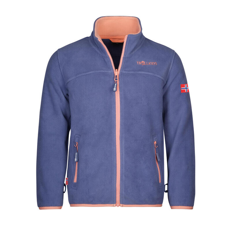 

Детская флисовая куртка Oppdal XT лотос синий/коралловый TROLLKIDS, цвет orange