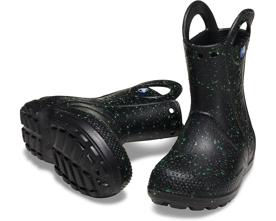 

Ботинки Crocs Kids Handle it Rain Boot, цвет Black Glow in the Dark