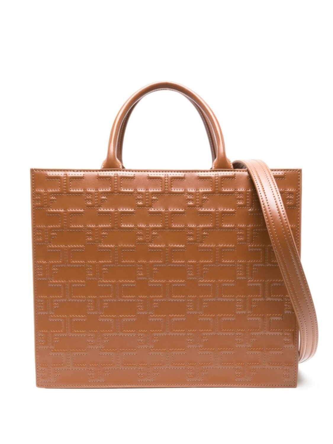 

Elisabetta Franchi большая сумка-тоут Bold Monogram, коричневый