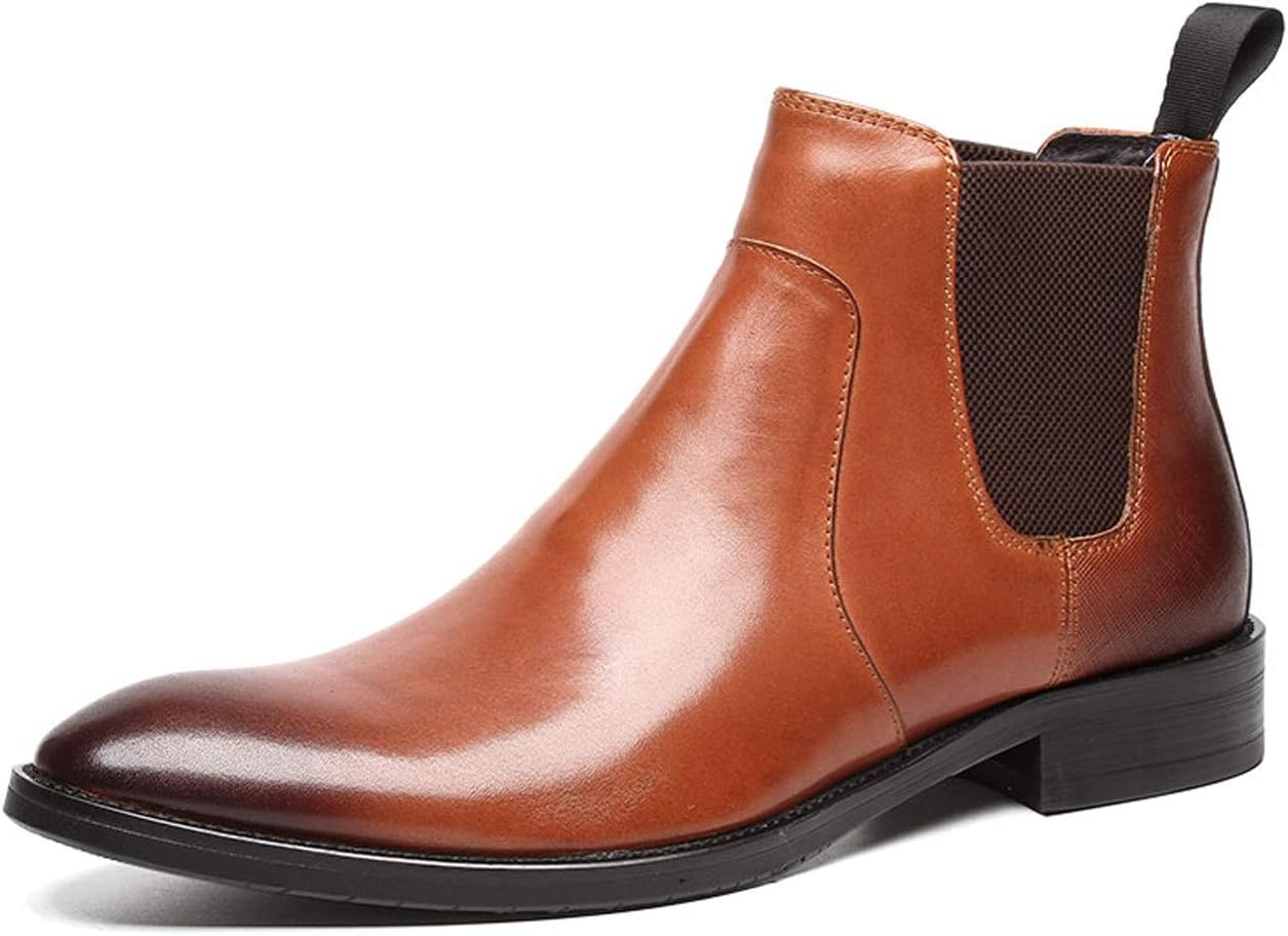 

Мужские ботинки челси Santimon из натуральной кожи, удобные, до щиколотки, черные и коричневые