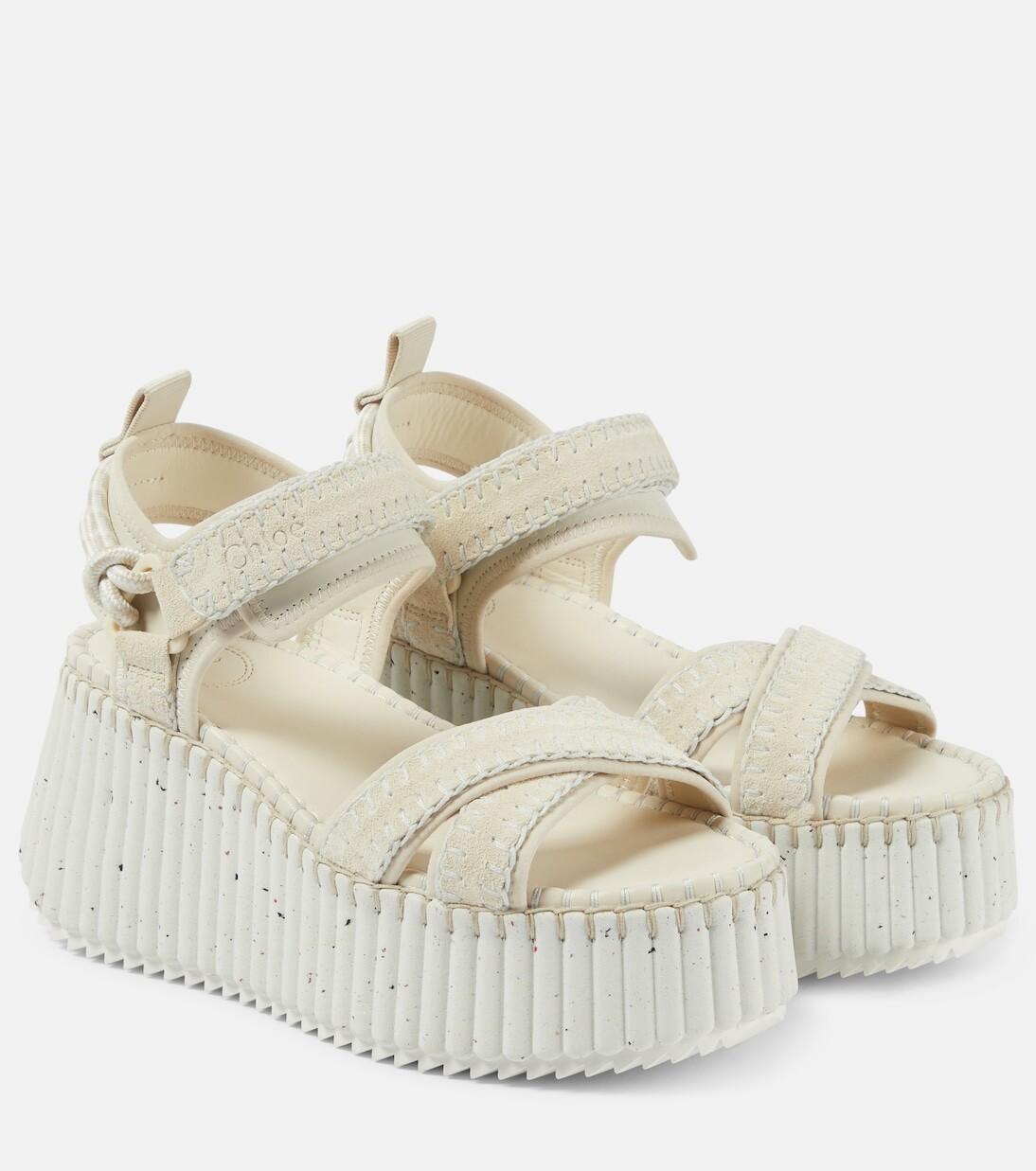 Кожаные сандалии nama Chloé, белый