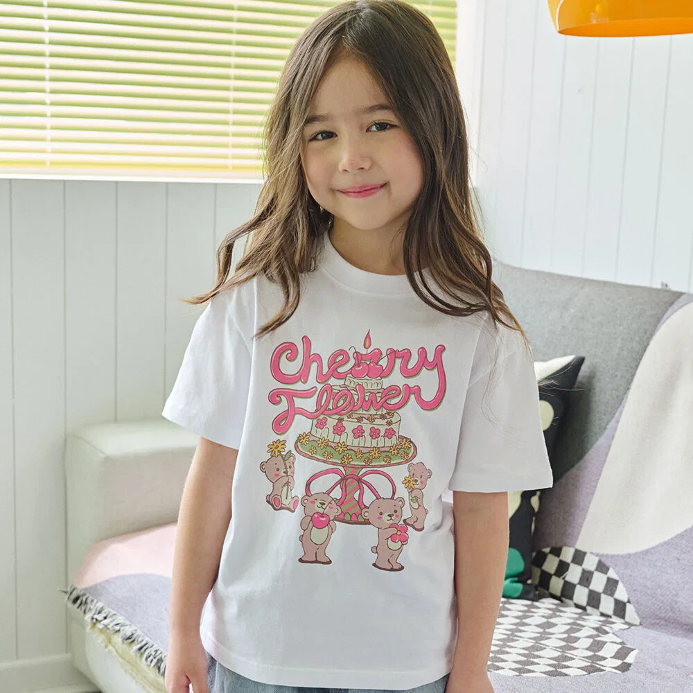 Детская футболка Cpgn Kids Teddy's Cake, белая