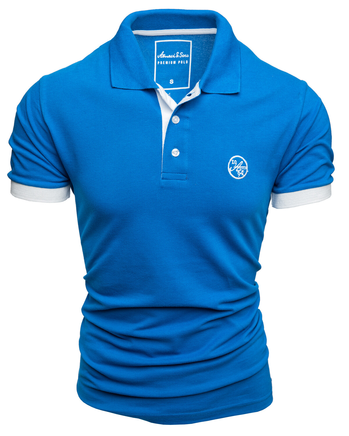 

Поло Amaci&Sons Basic Kontrast Polo Shirt MEMPHIS, цвет Royalblau/Weiß