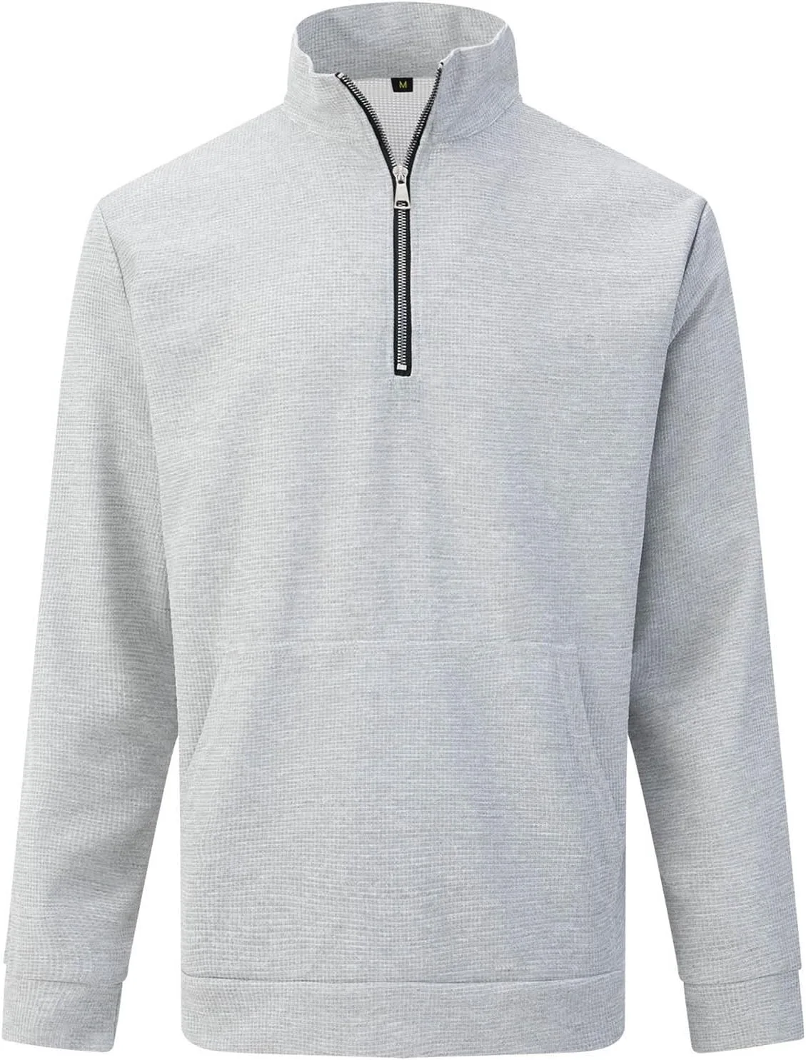 

Мужской свитер с высоким воротником и полумолнией, с карманом