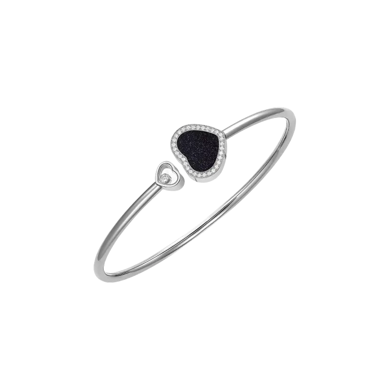 

Chopard - браслет-бангл "happy hearts", этичное белое золото, бриллианты, авантюрин - 85a074-1513 CHOPARD