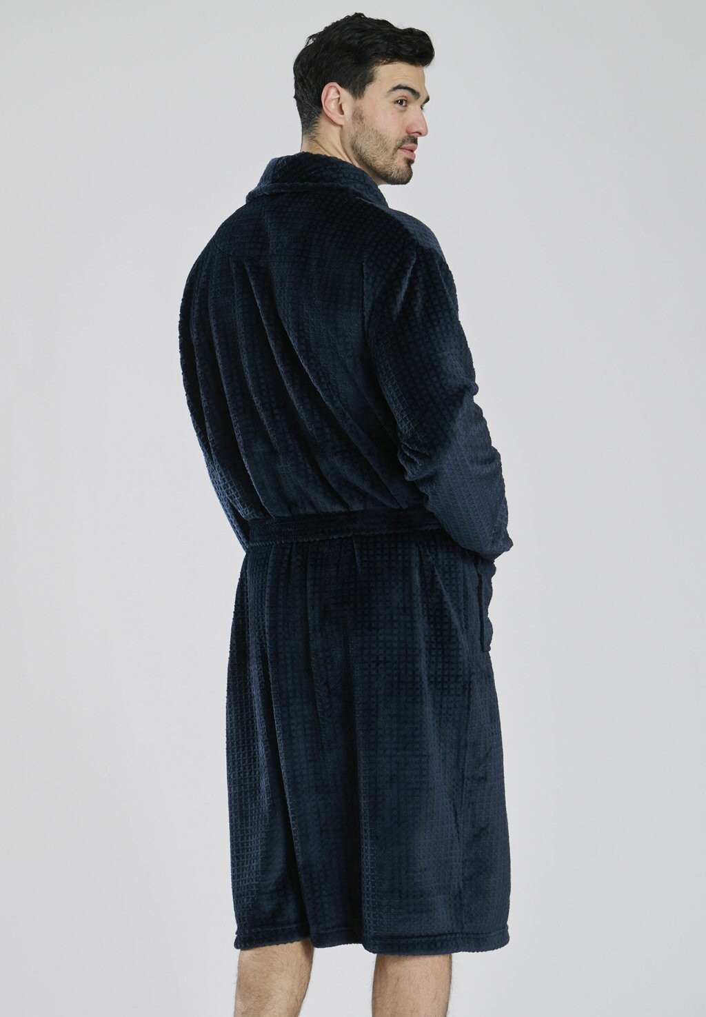 

Халат WAFFLE CUT FLEECE SHAWL COLLAR Loungeable, темно-синий