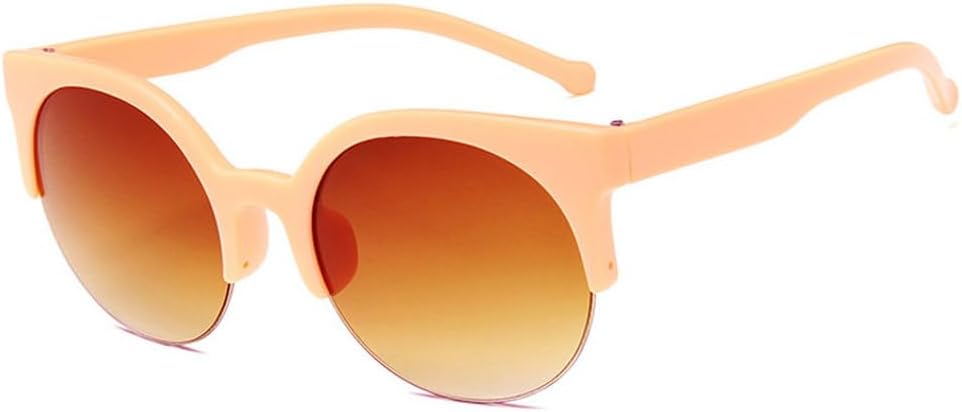 

Женские солнцезащитные очки «кошачий глаз» в полуободковой оправе, большие солнцезащитные очки в винтажном стиле с круглыми линзами, женские очки-маски для защиты от ультрафиолета UV400 TKKTLLT, Beige Yellow