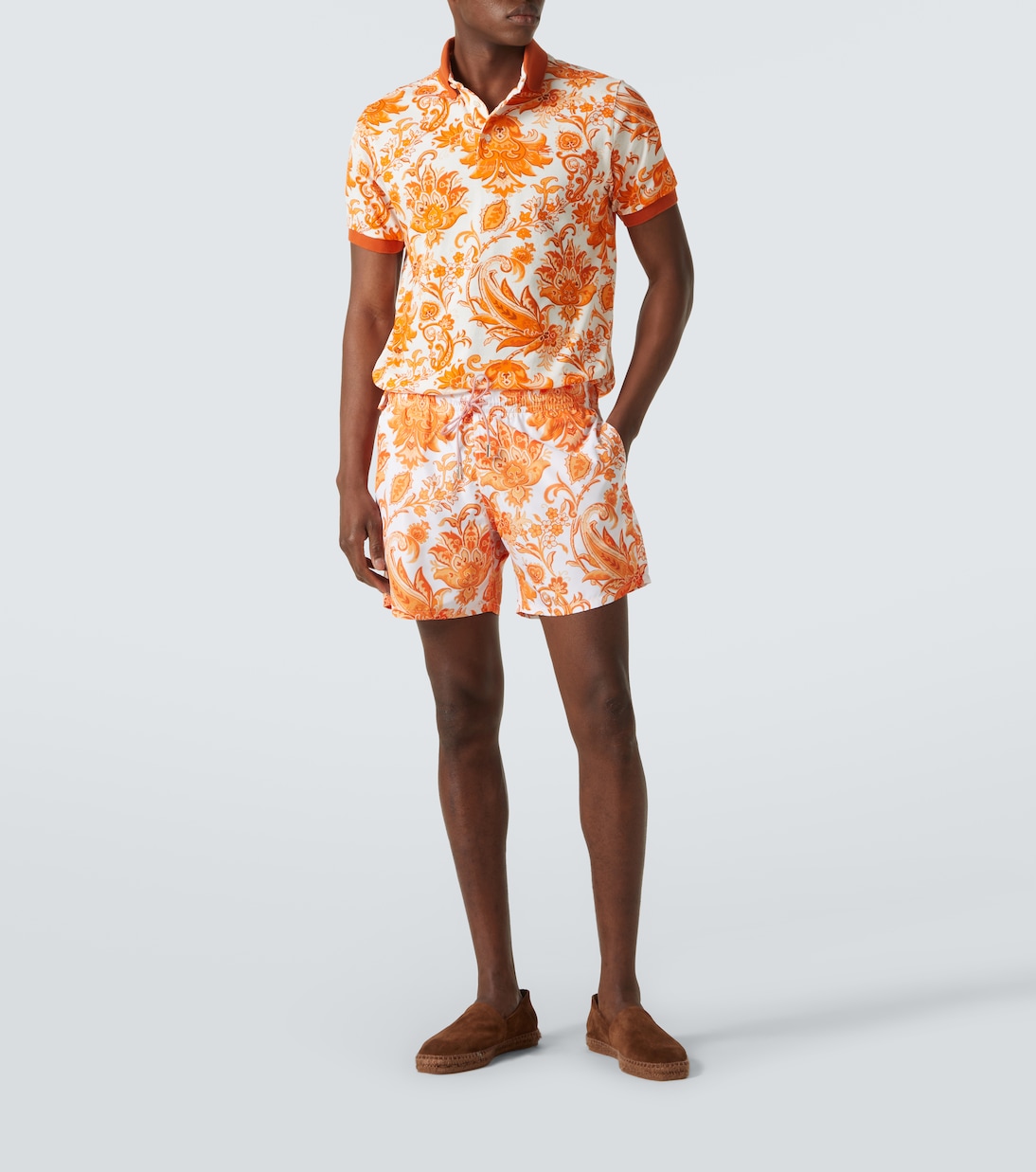 Поло из хлопка с узором пейсли Etro, Orange Exclusive — фото 2