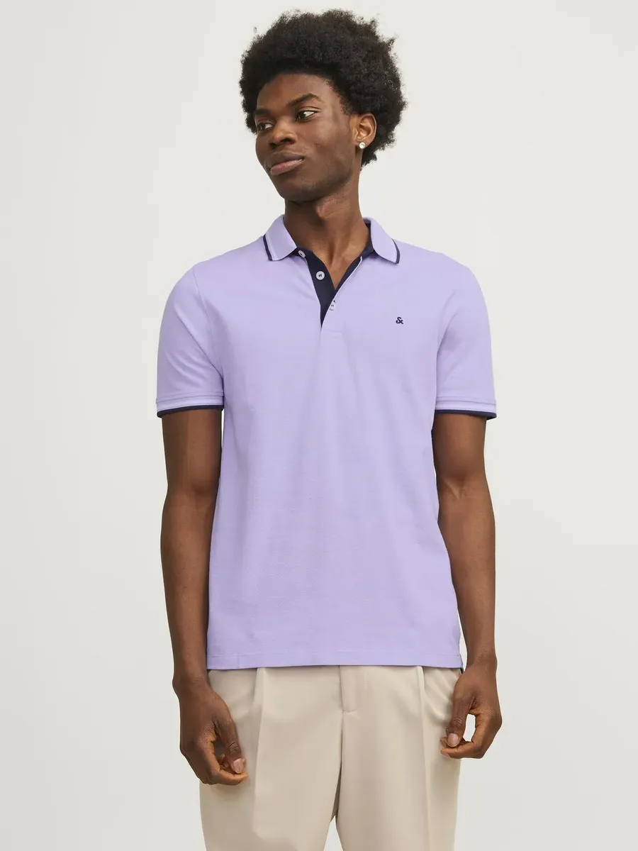 

Рубашка-поло Jack & Jones "JJEPAULOS POLO SS NOOS", цвет Purple Rose
