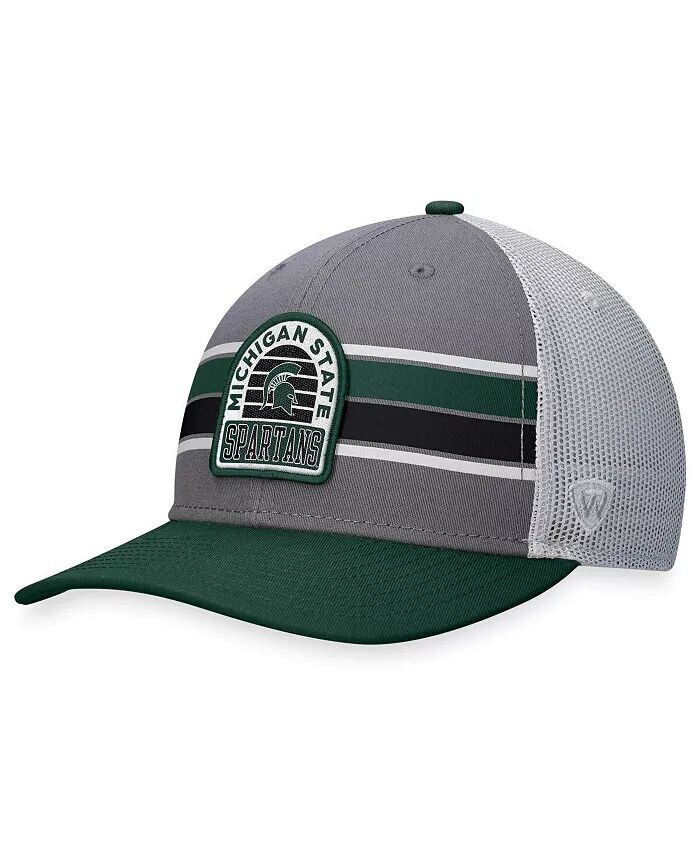 

Мужская регулируемая шляпа серо-зеленого цвета Michigan State Spartans Aurora Trucker Top Of The World, зеленый