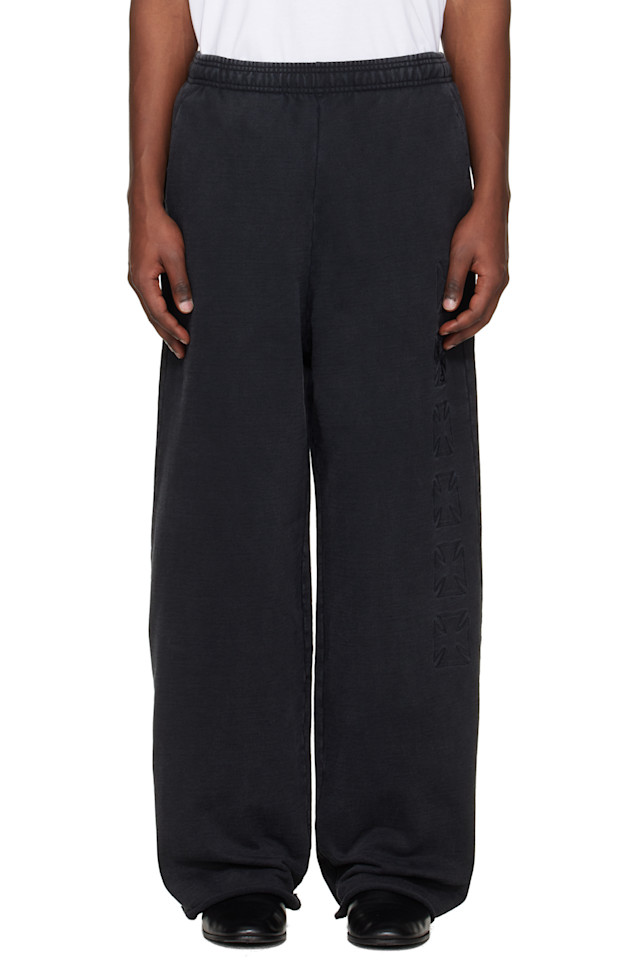 

Vetements Черные спортивные штаны в байкерском стиле с вышитыми перекрестными полосами