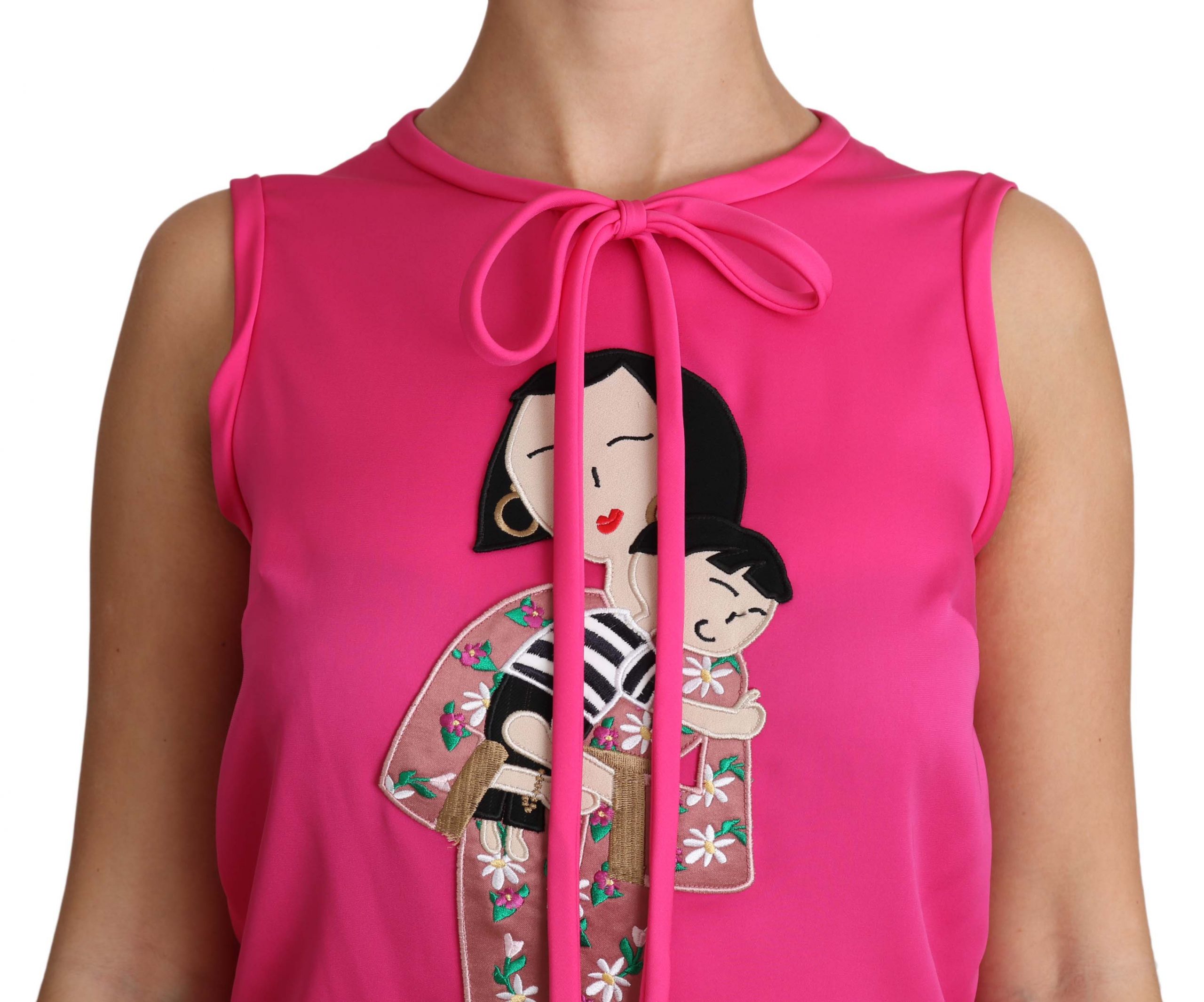 Элегантная розовая шелковая семейная майка-топ Dolce & Gabbana, Pink — фото 2