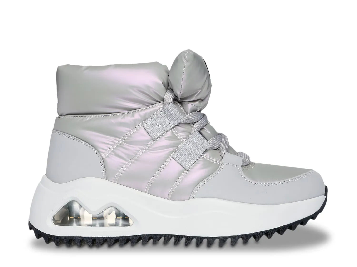 Женские ботинки Skechers дутые из нейлона, серебряный/металлик — фото 3