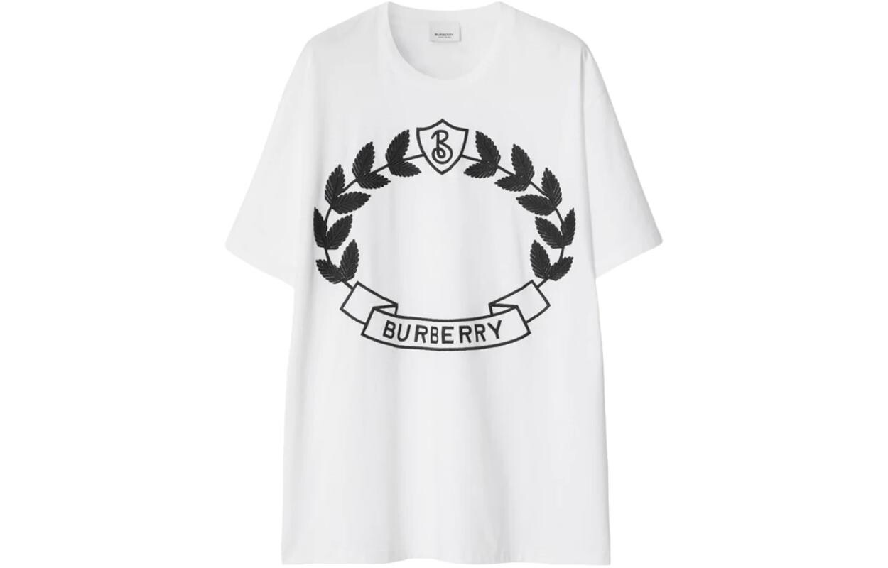 

Футболка женская Burberry с короткими рукавами, белый / черный