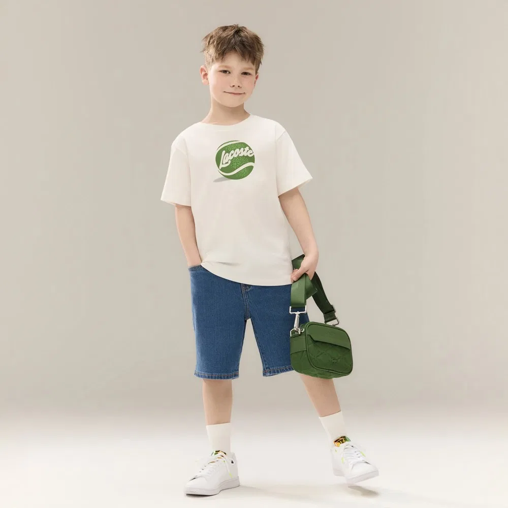 Детские джинсовые шорты светло-голубые от Lacoste
