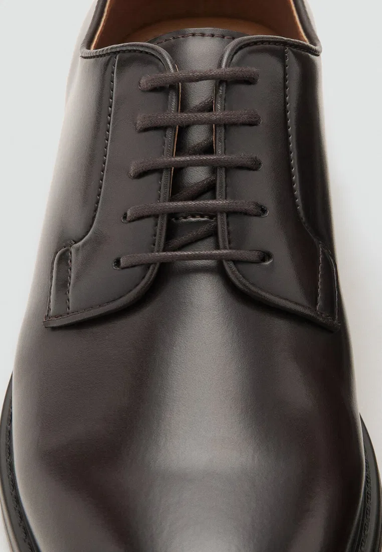 Туфли мужские классические, модель Blucher Suit Shoes Mango Man, коричневый — фото 4