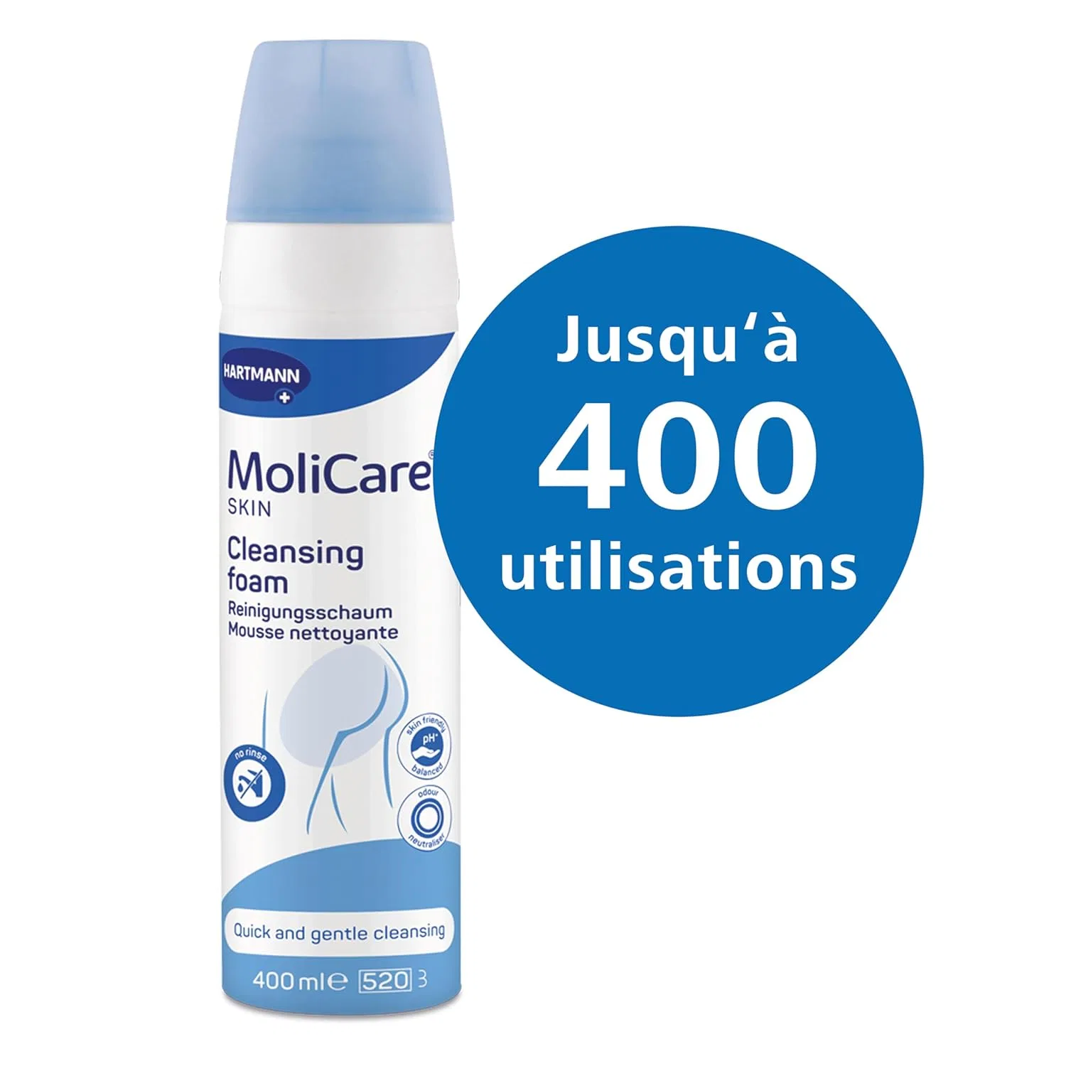 Очищающая пена MoliCare Skin для кожи, 400 мл, 4 шт. Molicare, White — фото 2