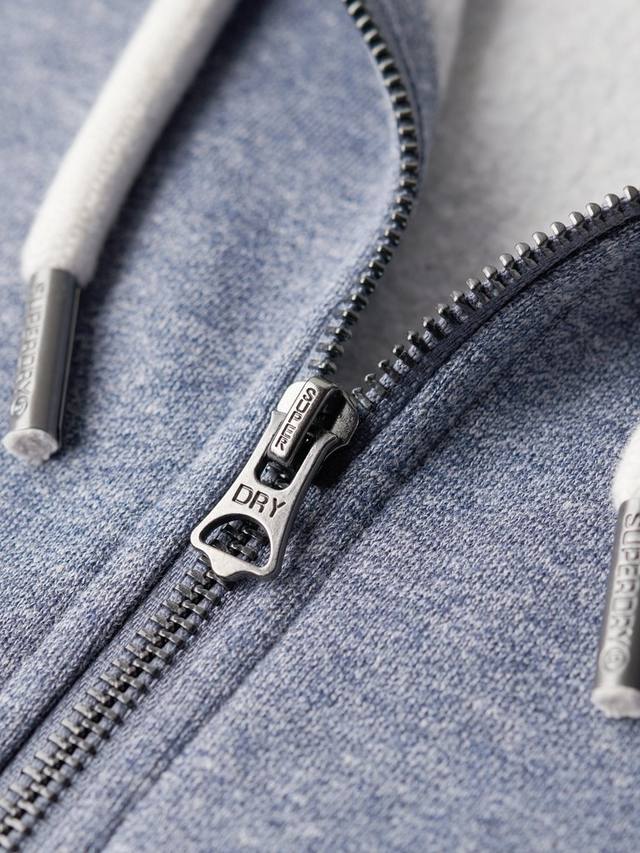 Толстовка на молнии с изображением спортивного колледжа Superdry, цвет Tois Blue Grit — фото 4