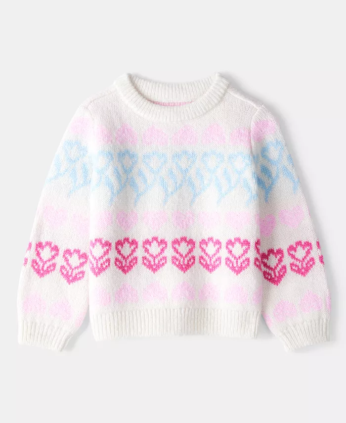 

Детский свитер с цветочным узором фэр-айл для девочек 2T-5T Carter'S, розовый