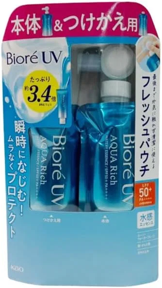 Солнцезащитный крем для тела Biore UV Aqua Rich, набор с дозатором и сменным блоком, 30 г + 50 г — фото 2
