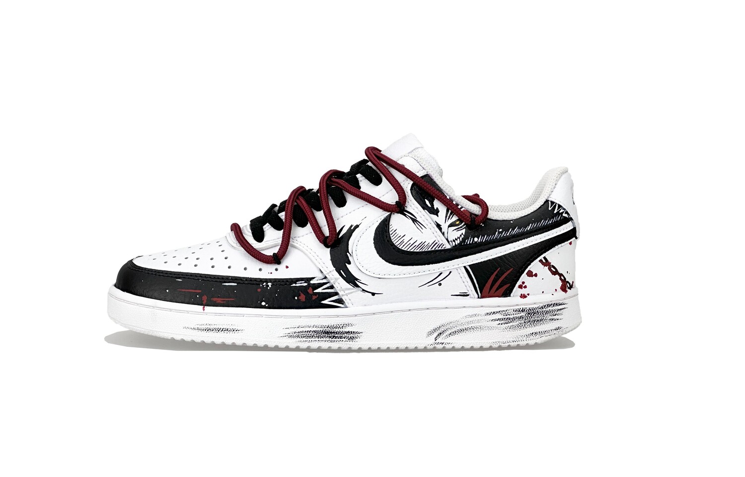 

Кроссовки Nike Court Vision Low Skateboarding Shoes Women's Low-top Black/White/Red, черный/оранжевый