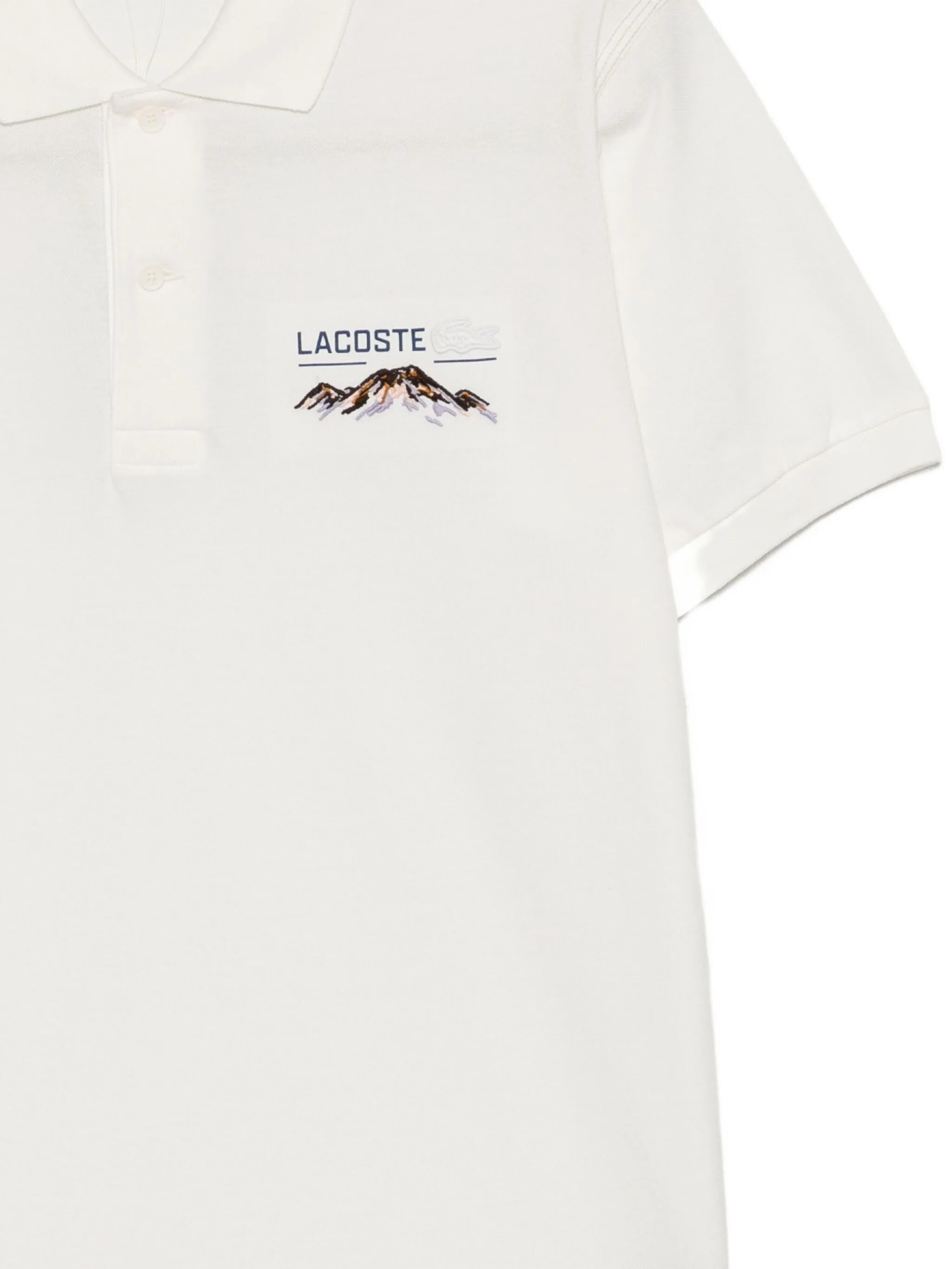 Поло Lacoste, классическое поло с логотипом бренда, белое — фото 3