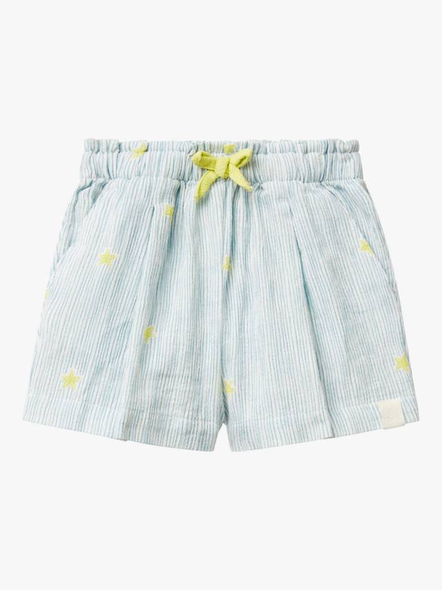 

Детские хлопковые шорты с полосками и шнурком Benetton, Offwhite