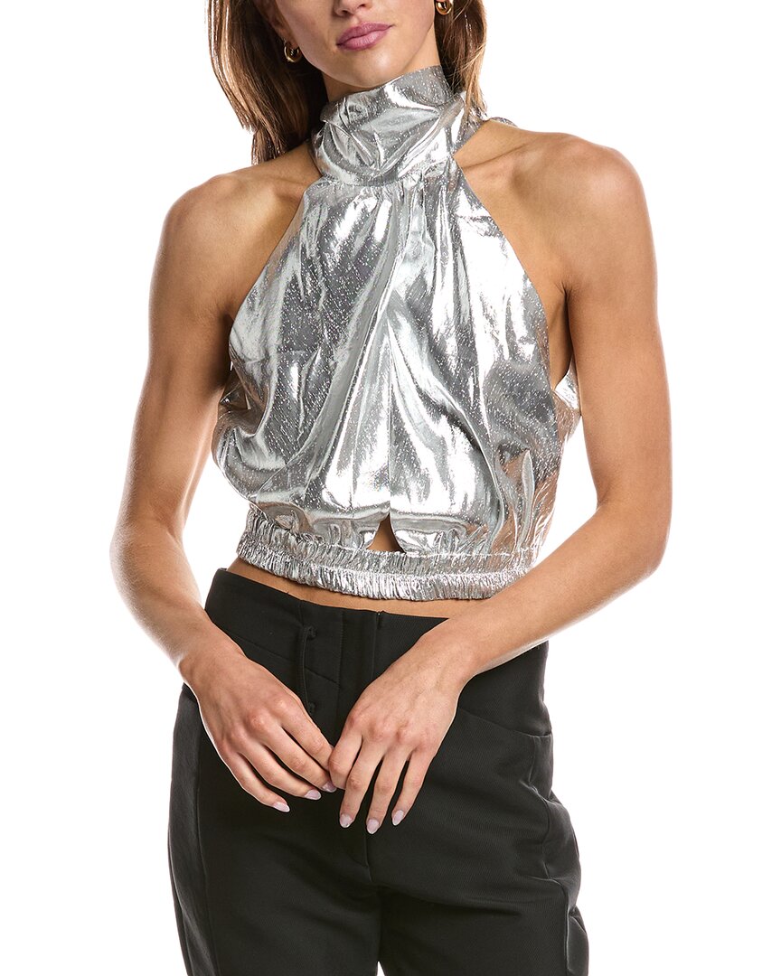 

Айро Сория топ из смесового шелка IRO, серебряный