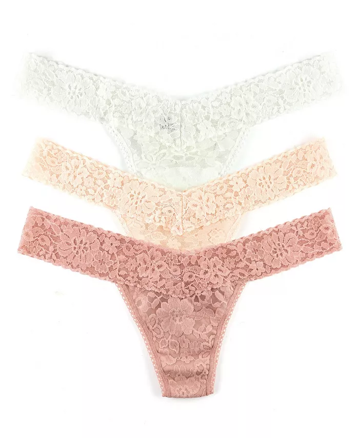 

Женские ежедневные кружевные стринги с низкой посадкой, 3 шт Hanky Panky, мультиколор