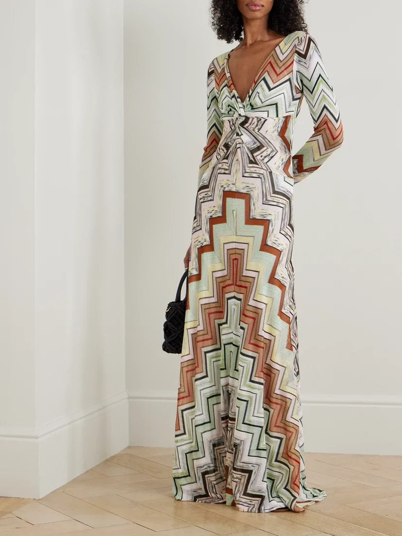 Вязаное крючком платье макси Missoni, мультицвет — фото 2