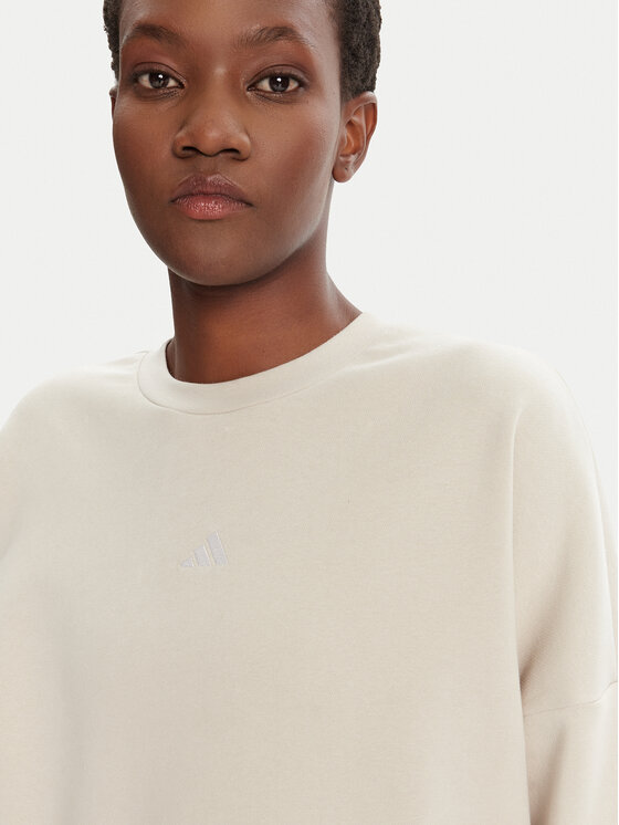 Свитшот loose fit Essentials Small Logo Feelcozy JI6069 Adidas, бежевый — фото 4