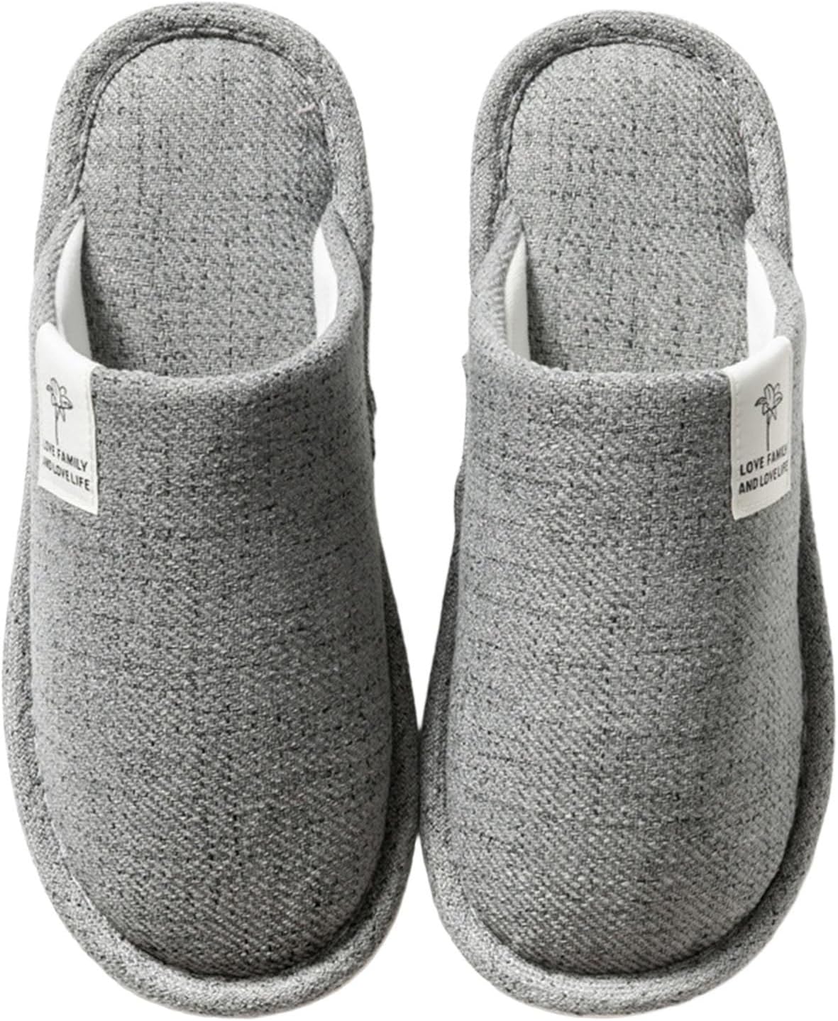 

Зимние льняные тапочки Дышащие домашние нескользящие удобные для женщин и мужчин для дома и отеля Generic, серый