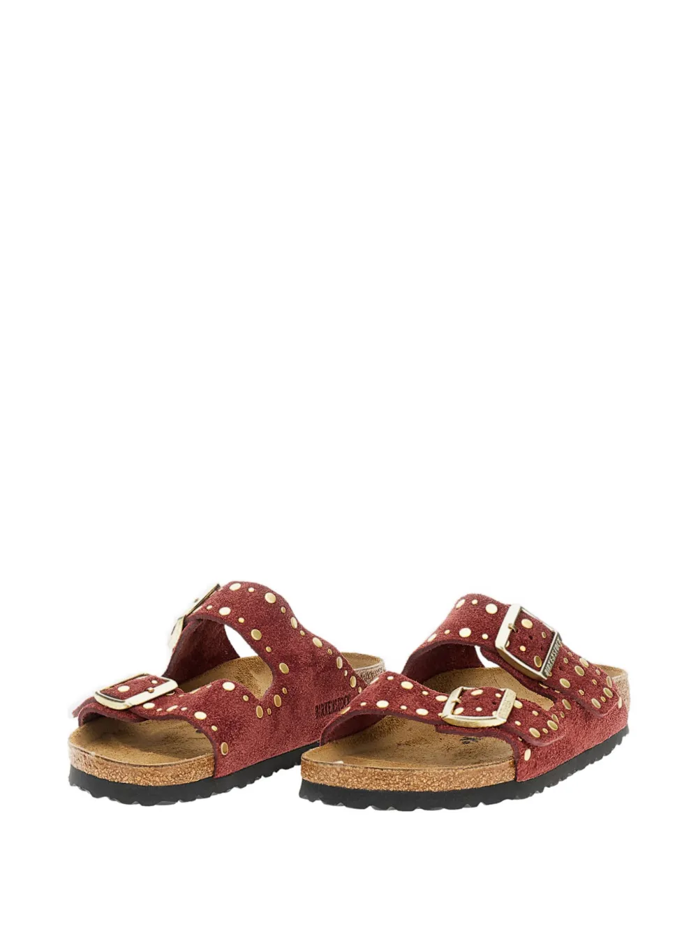 Босоножки с заклепками и двойной пряжкой BIRKENSTOCK, красный — фото 2