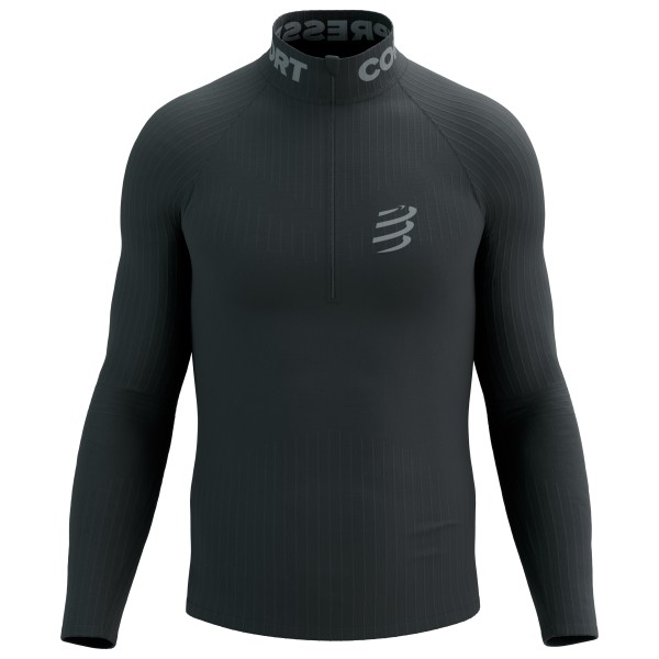

3D термотоп с полумолнией и длинными рукавами - беговая футболка Compressport, черный