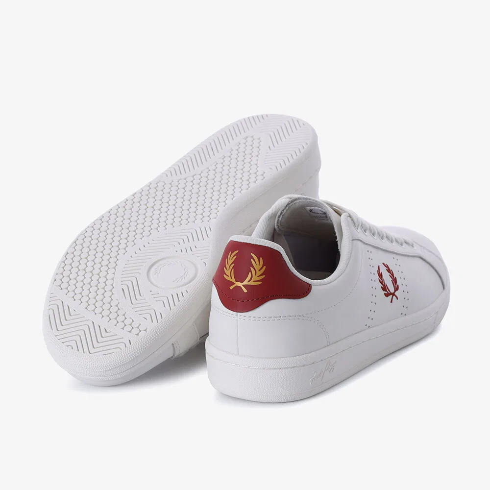Мужские кожаные кроссовки B721 от Fred Perry, бело-красные — фото 4