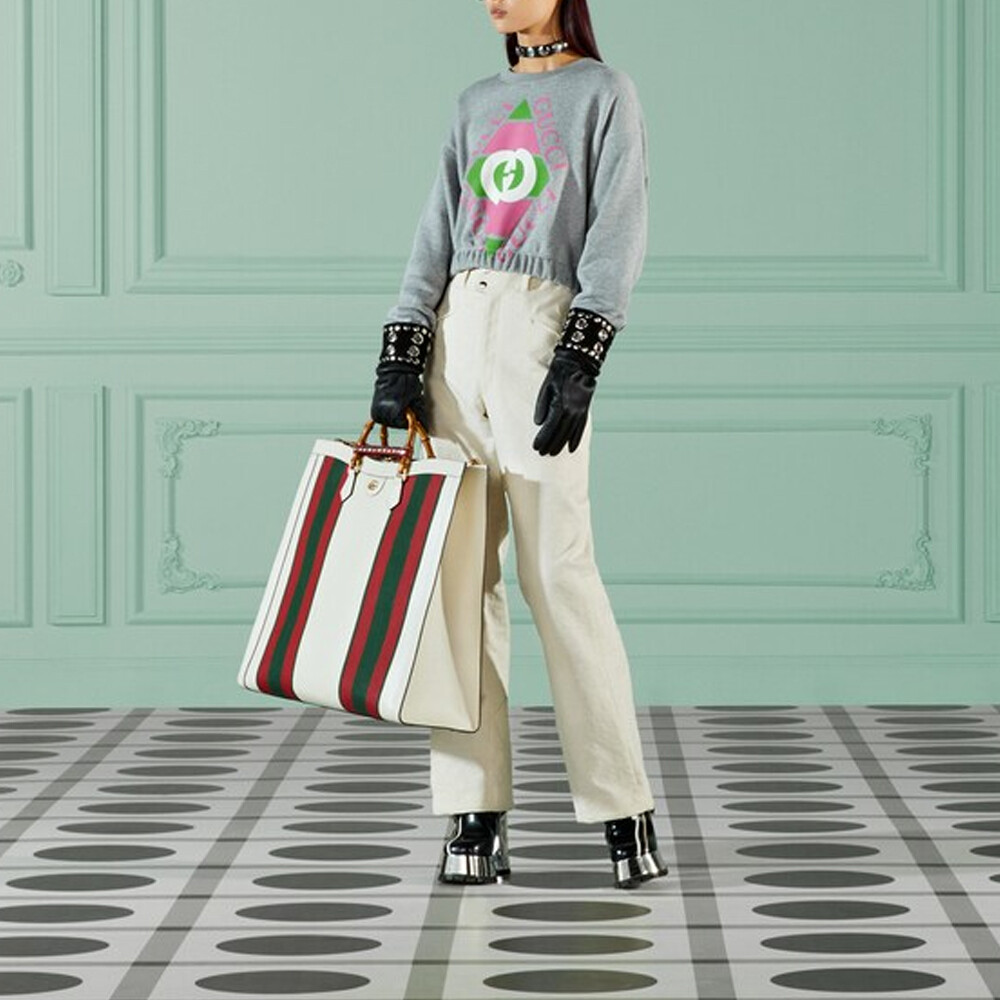 Толстовка Gucci классическая, с фирменным дизайном, серый — фото 4