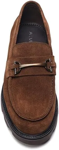 Лоферы мужские A. Veer Samuel Bit Brown Suede Leather — фото 4