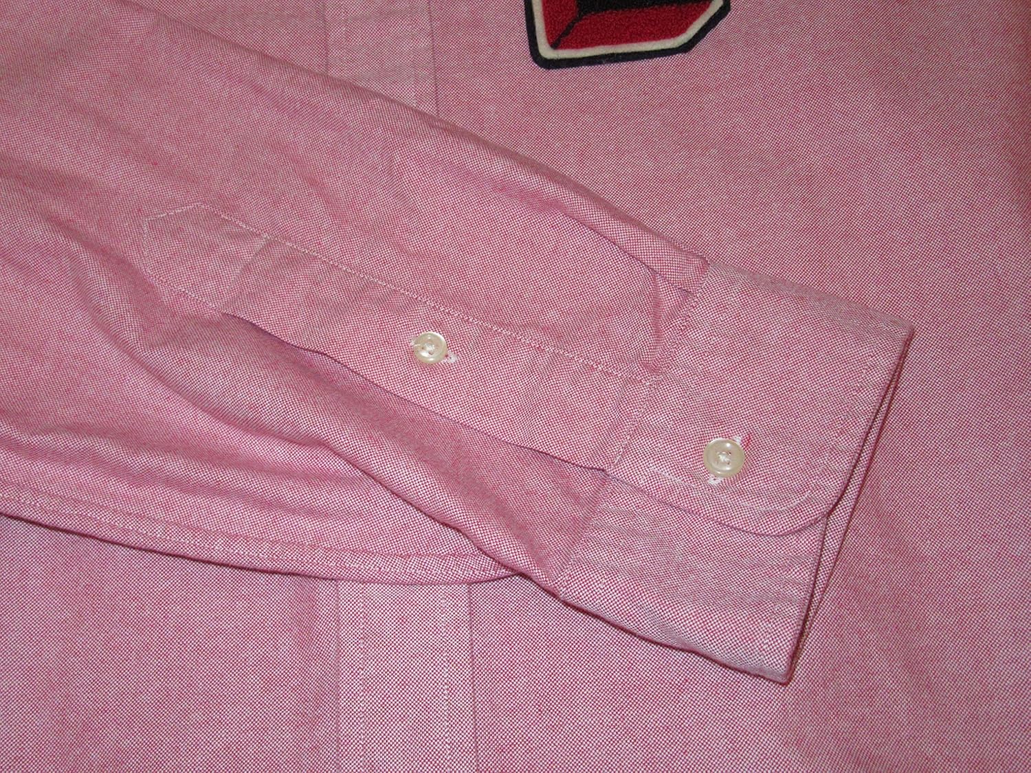 Мужская рубашка-поло Ralph Lauren Polo Oxford с застежкой на пуговицы и нашивкой Varsity Patch, светло-красная, Light Red — фото 2