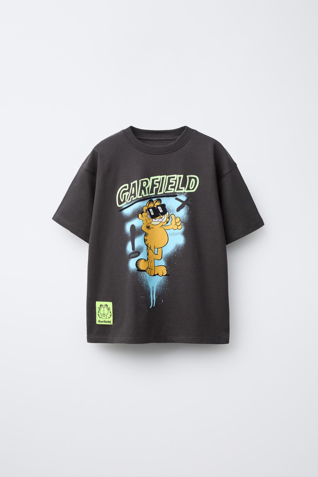 

Футболка garfield paws inc. ZARA, антрацитовый серый