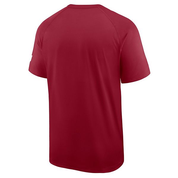 Мужская малиновая футболка Oklahoma Sooners Ready Raglan Premium Performance Nike — фото 4