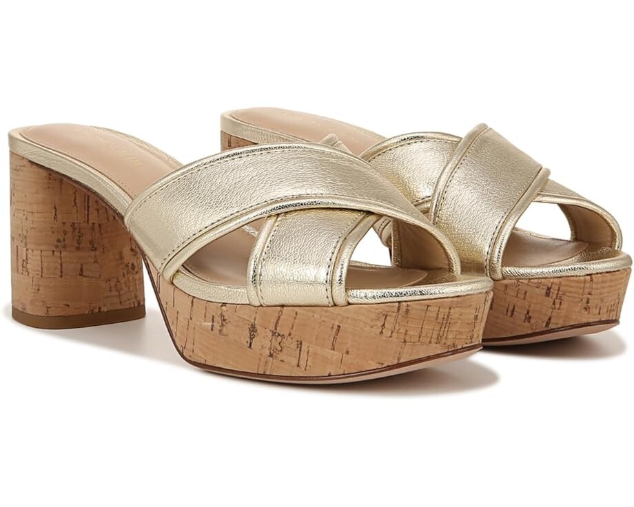 

Туфли Veronica Beard Dory Slides, цвет Platinum Leather
