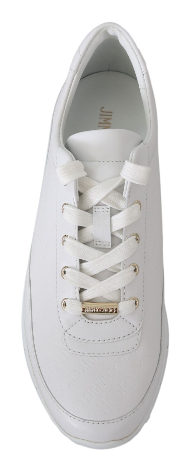 Jimmy Choo Элегантные кожаные женские кроссовки, белый
