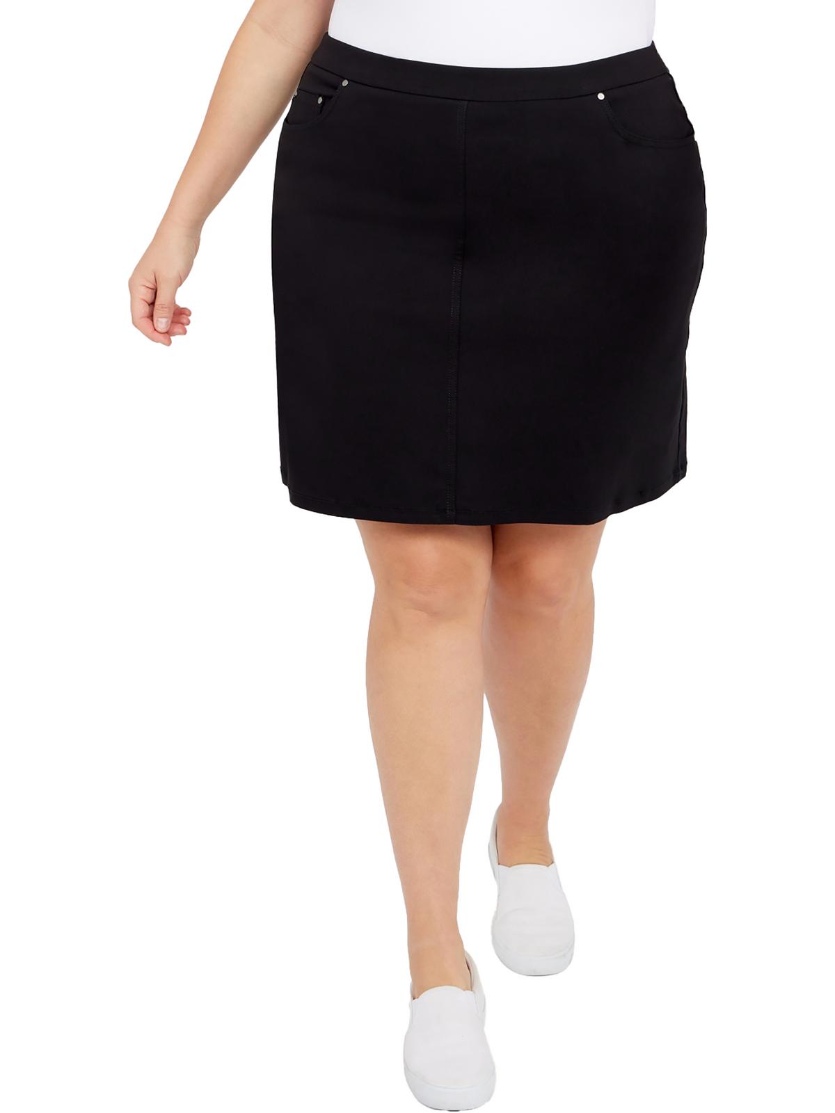 

Женская эластичная юбка Plus из искусственного шелка Hearts of Palm, черный