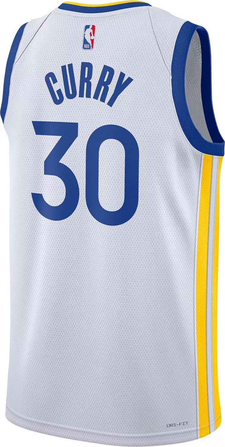 Мужская белая майка Nike Golden State Warriors Stephen Curry #30 Dri-FIT Swingman — фото 3