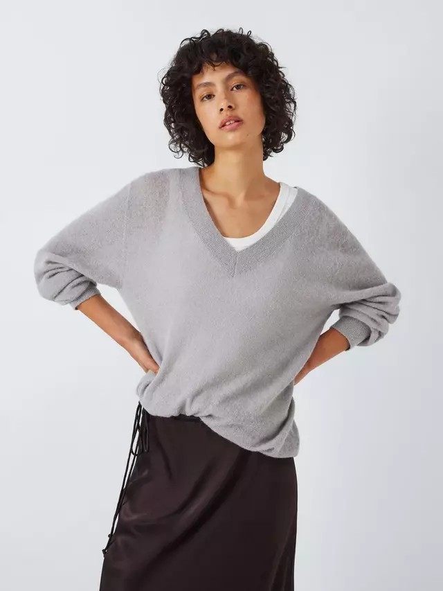 

Джемпер AND/OR Blythe Wool Blend V-Neck, цвет light grey