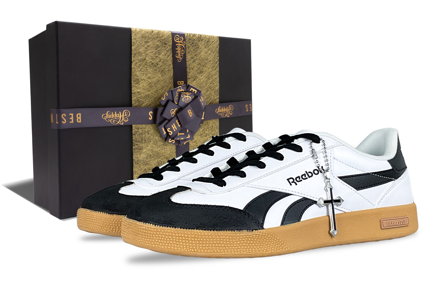 

Кроссовки для скейтборда унисекс с низким верхом белого цвета Reebok, черный/белый